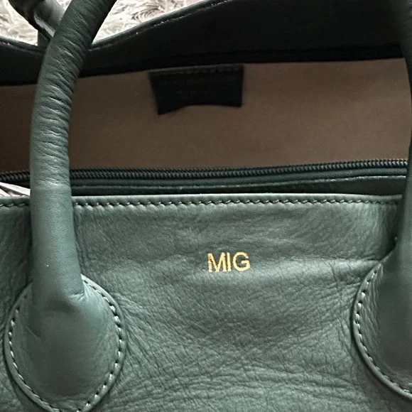 Mark & Graham The Elisabetta Slouch Handbag - Green Leather - Picture 6 of 10